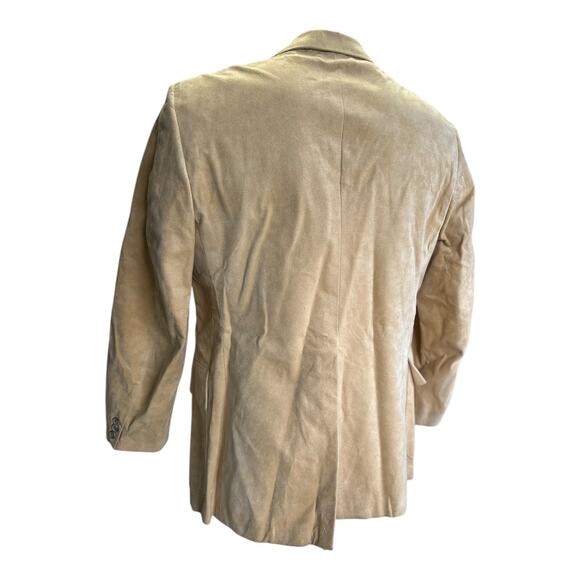 Mens Beige Suit Jacket Countess Mara Custom Ultra Suede - Picture 3 of 10